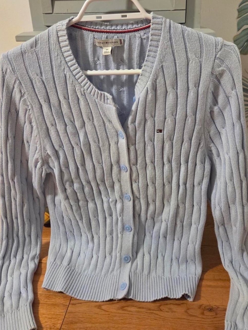 Tommy Hilfiger Women's Light Blue Small Cardigan